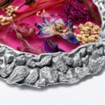 Рідка поталь EpoxyMart 03 Classic Silver та срібний кантик виробу з епоксидної смоли