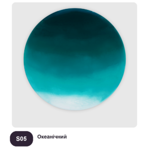 Реальний викрас колер-пасти COLORFUN S05 «Океанічний» у затверділій епоксидній смолі Resin Pro