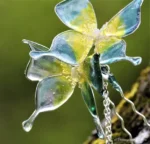 Прозора квітка-підвіска з дротяним каркасом і DIP Resin
