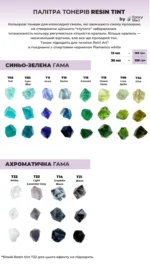 Палітра тонерів RESIN TINT: синьо-зелені та ахроматичні відтінки для епоксидної смоли й Petri Art